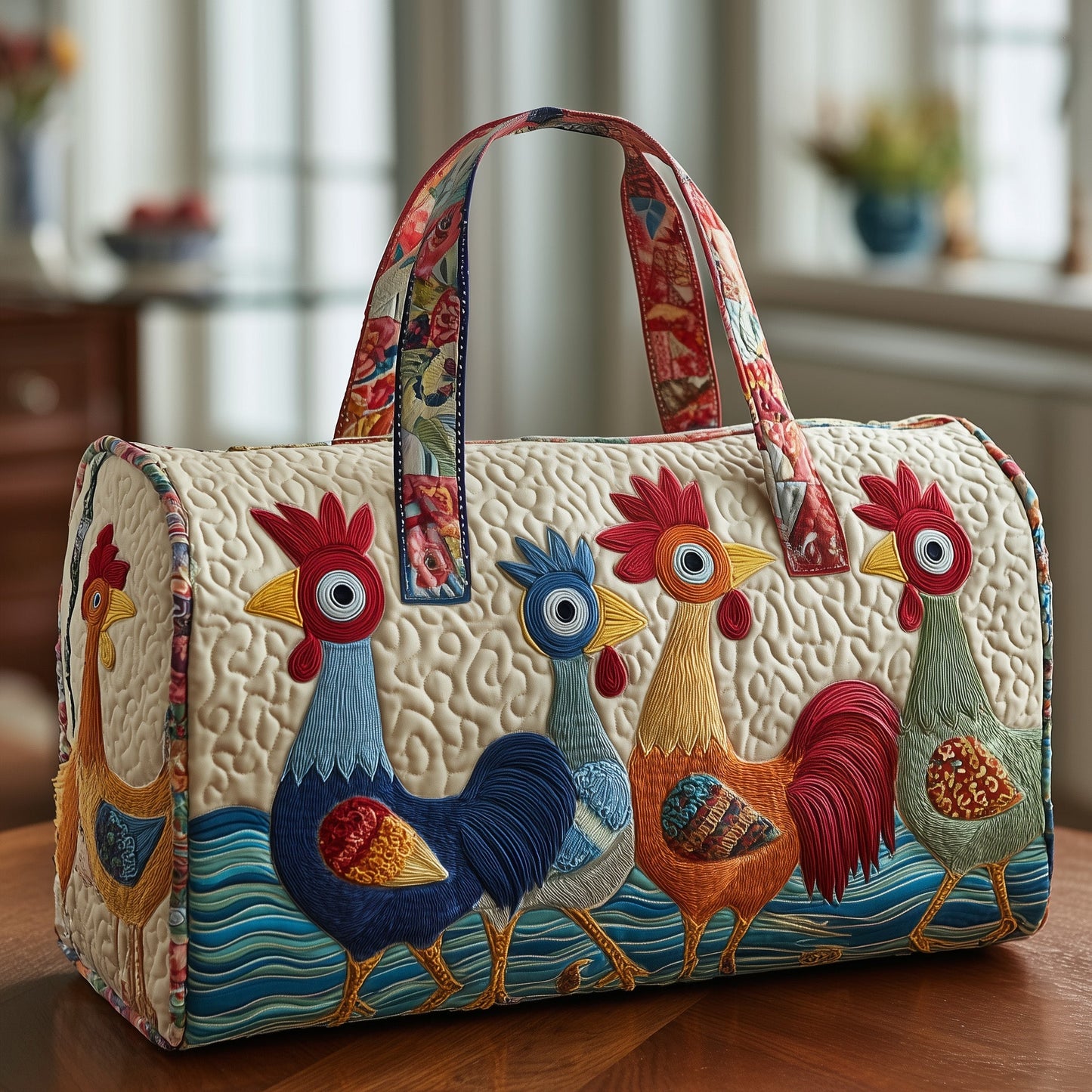 Funky Chicken Quilted Duffle Bag GFTOTP10354