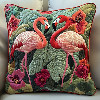 Festive Flamingo Quilted Pillow Case GFTOTP1035
