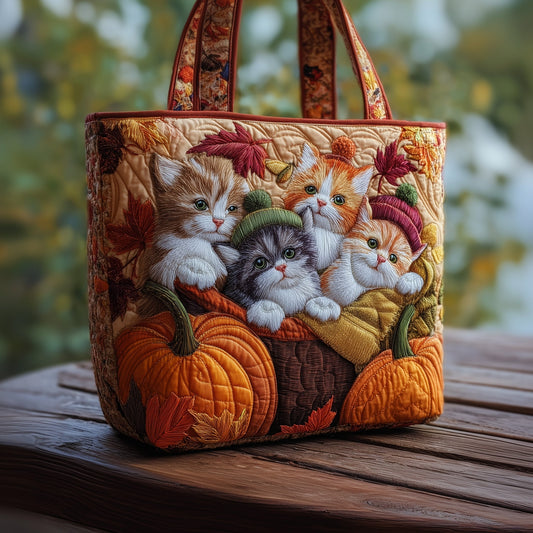 Purrfectly Autumn Quilted Tote Bag GFTOTP10362