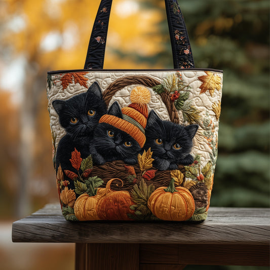 Purrfectly Autumn Quilted Tote Bag GFTOTP10371