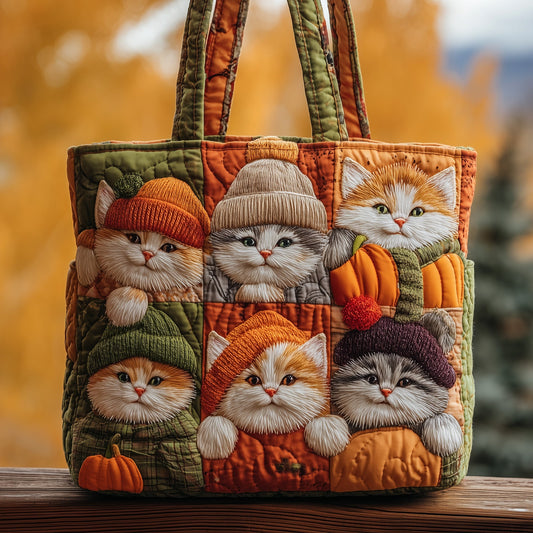 Purrfectly Autumn Quilted Tote Bag GFTOTP10373