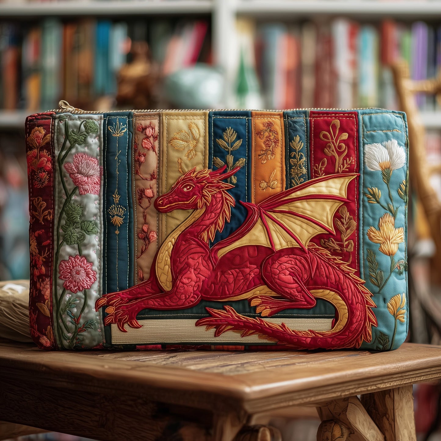 Bookish Dragon Quilted Purse GFTOTP10396