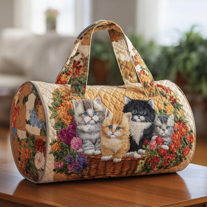 Vintage Meow Bouquet Quilted Duffle Bag GFTOTP10450