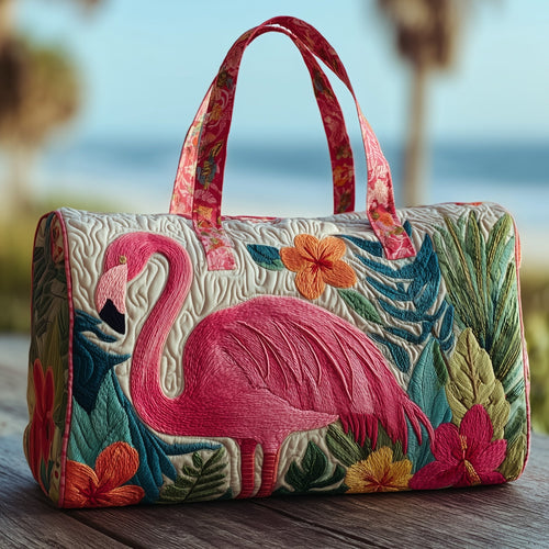 Tropical Flamingo Quilted Duffle Bag GFTOTP10472