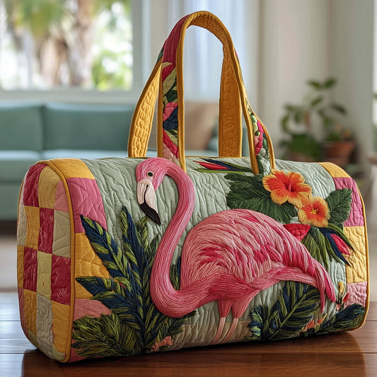 Tropical Flamingo Quilted Duffle Bag GFTOTP10474