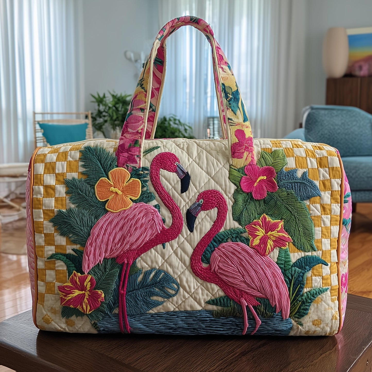 Pink Tropic Duo Quilted Duffle Bag GFTOTP10478