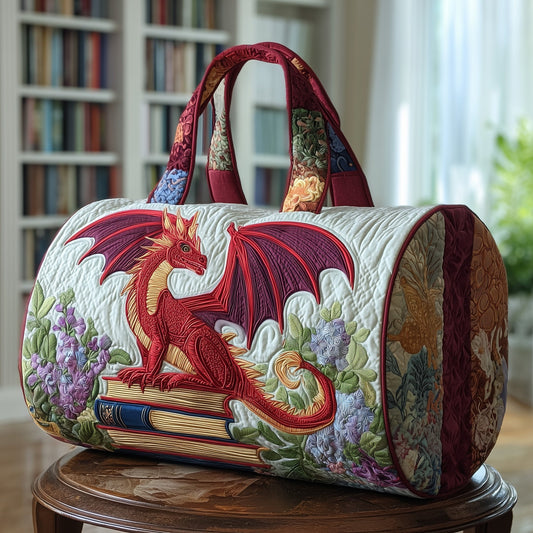 Bookish Dragon Quilted Duffle Bag GFTOTP10504