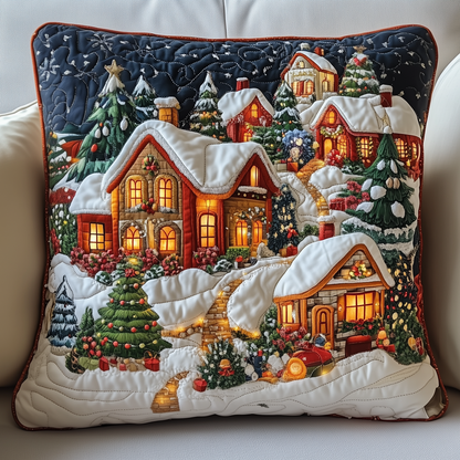 Magical Christmas Village Quilted Pillow Case GFTOTP1066