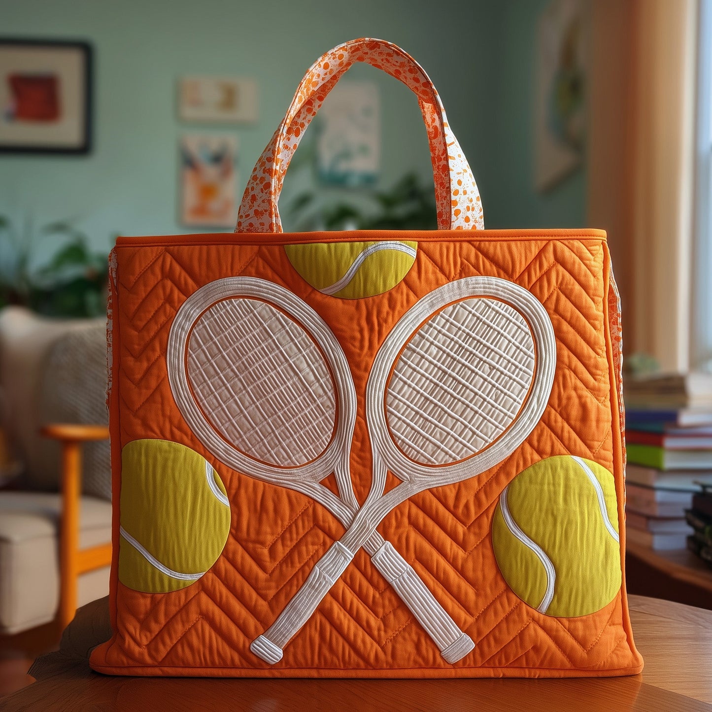 Tennis Time Quilted Tote Bag GFTOTP10675