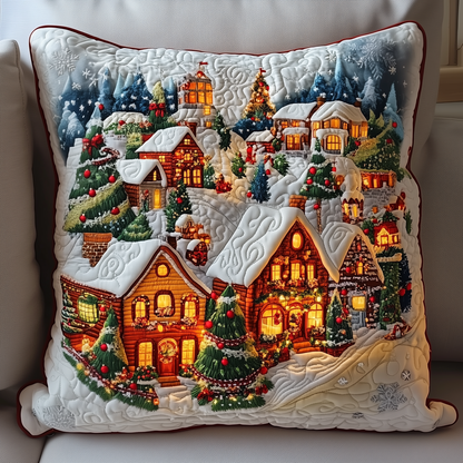 Magical Christmas Village Quilted Pillow Case GFTOTP1067