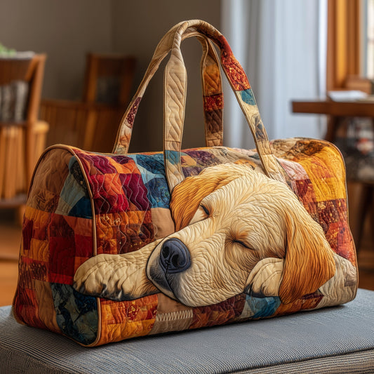 Sleepy Golden Retriever Quilted Duffle Bag GFTOTP10689