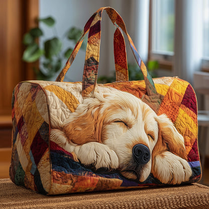 Sleepy Golden Retriever Quilted Duffle Bag GFTOTP10690