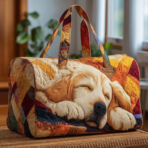 Sleepy Golden Retriever Quilted Duffle Bag GFTOTP10690