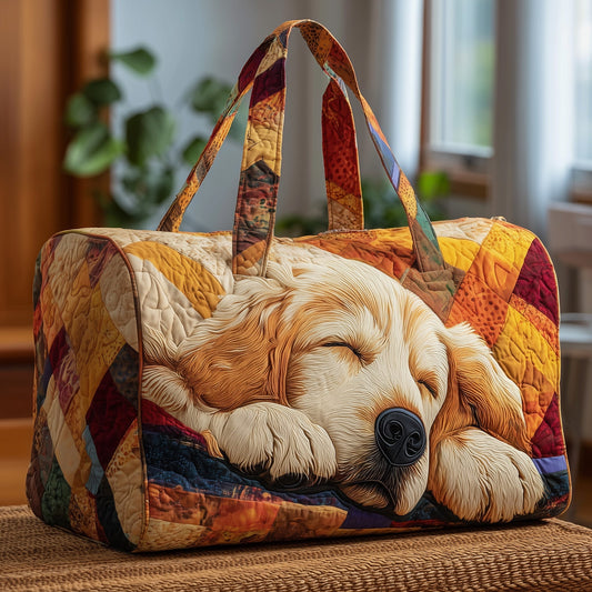 Sleepy Golden Retriever Quilted Duffle Bag GFTOTP10690