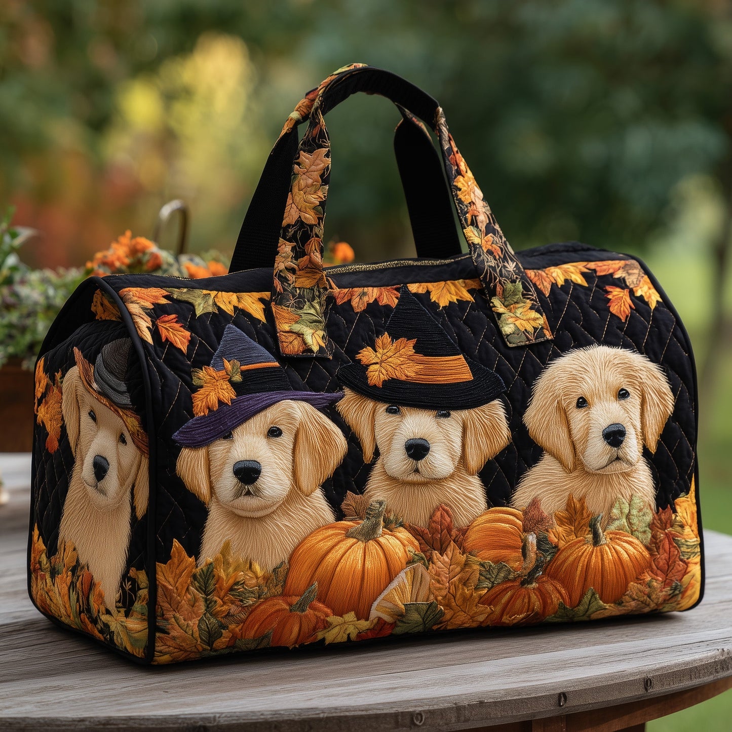 Autumn Golden Retriever Quilted Duffle Bag GFTOTP10704