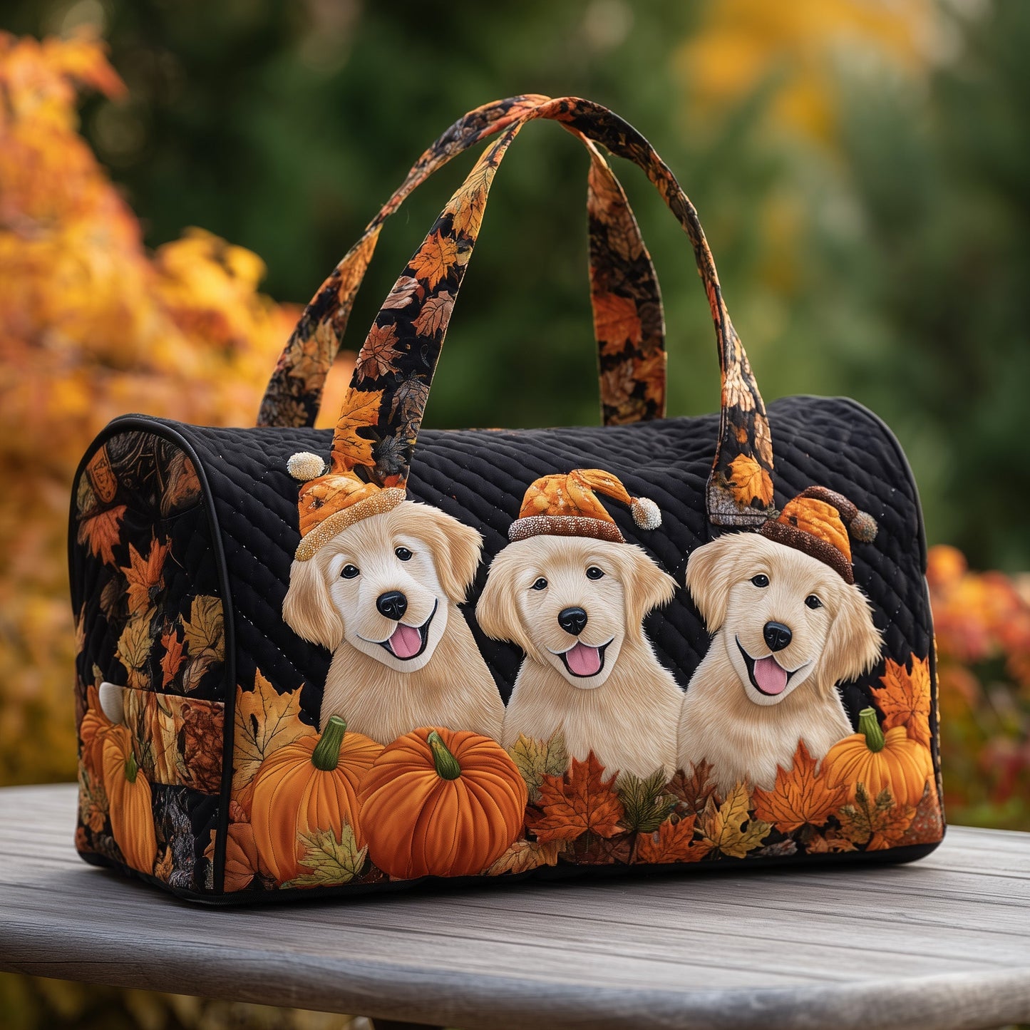 Autumn Golden Retriever Quilted Duffle Bag GFTOTP10705