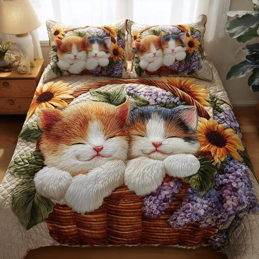 Kittens Garden 3-Piece Quilted Bedding Set GFTOTP10711