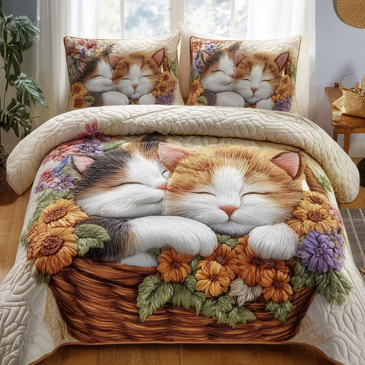 Kittens Garden 3-Piece Quilted Bedding Set GFTOTP10712