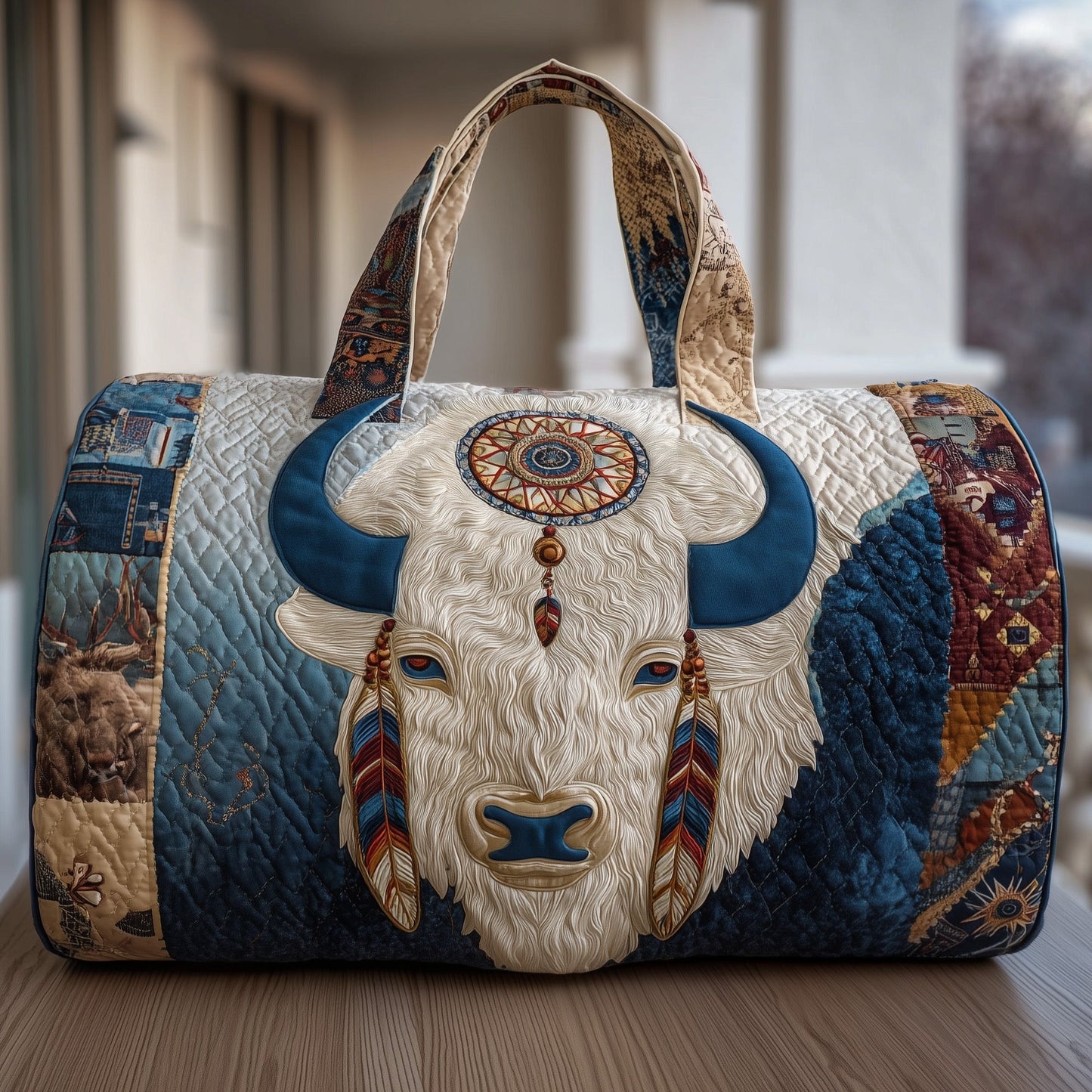 Native Buffalo Quilted Duffle Bag GFTOTP10747