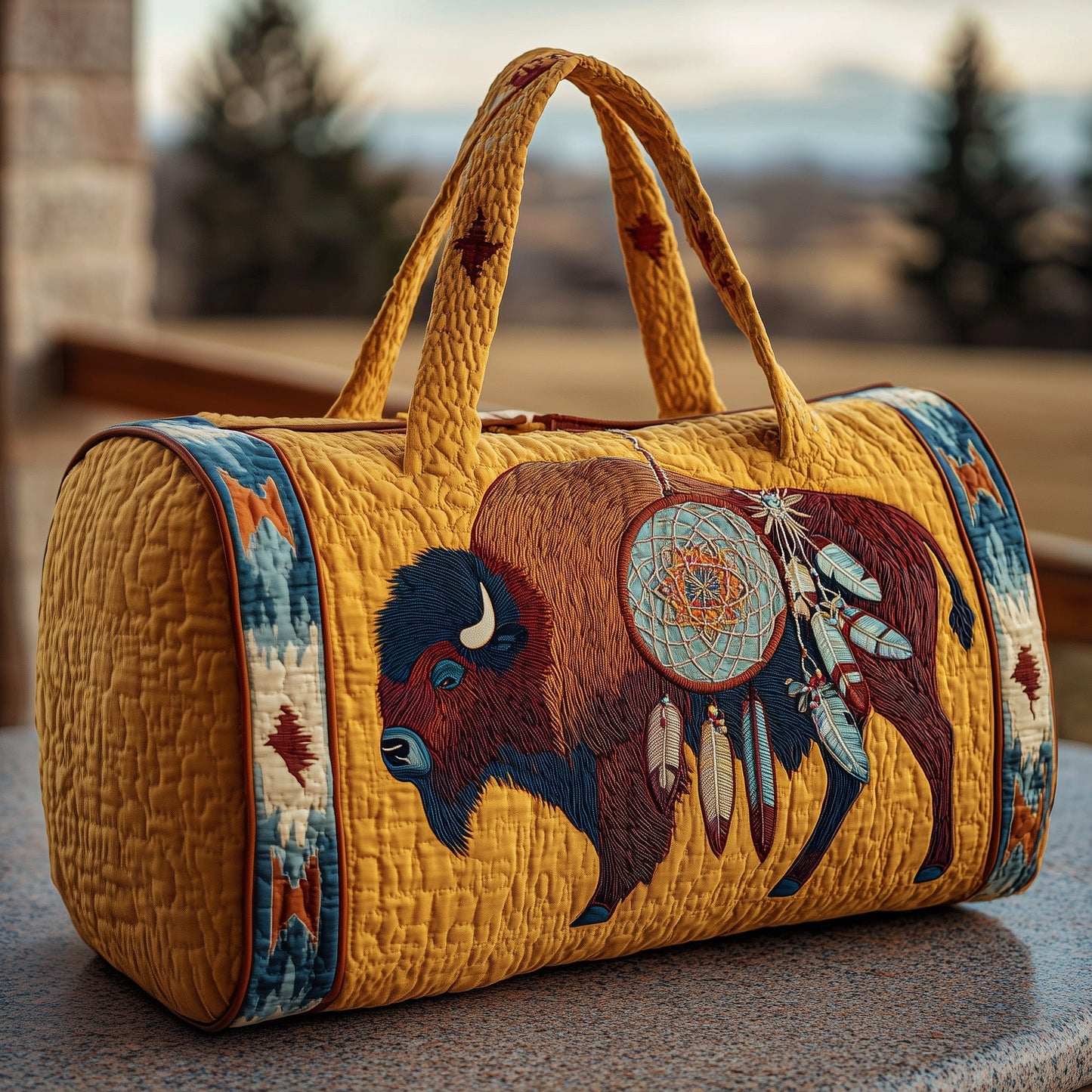 Native Buffalo Quilted Duffle Bag GFTOTP10750