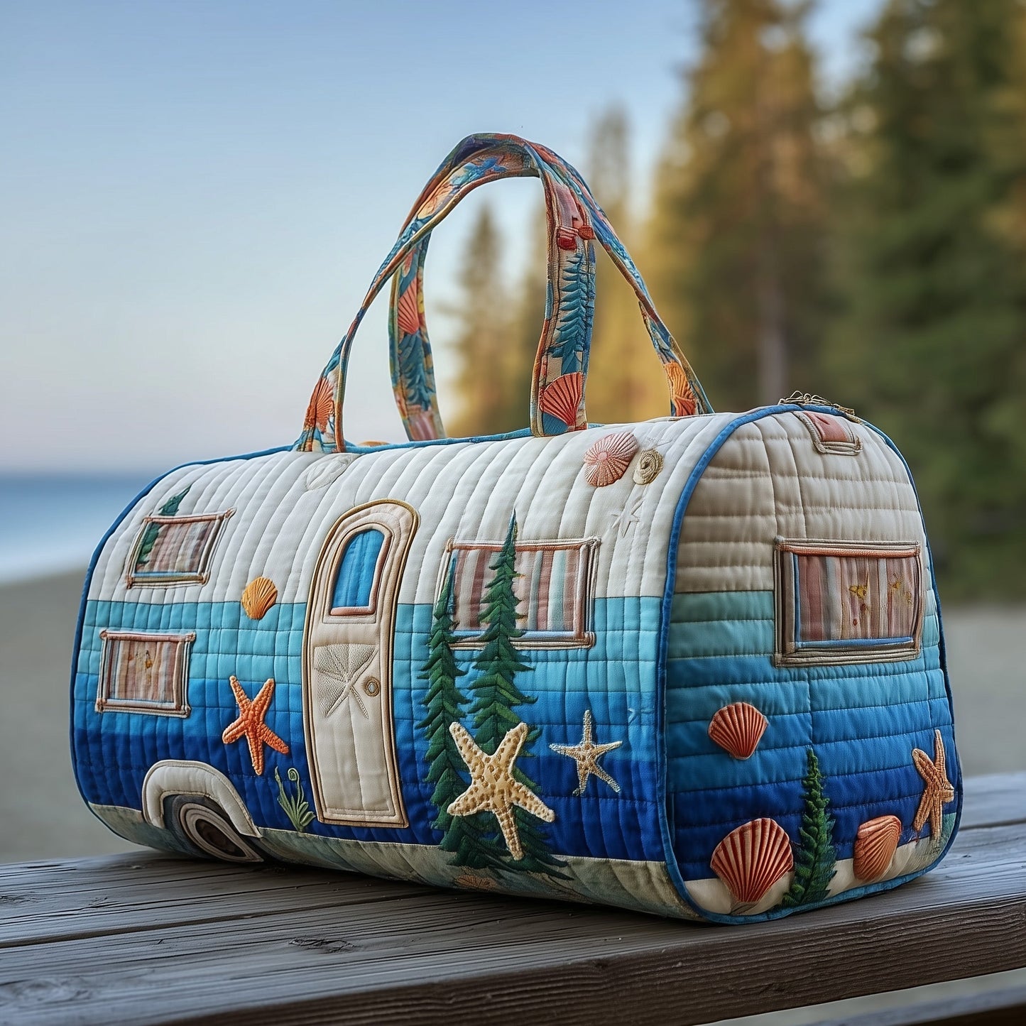 Beachside Trailer Quilted Duffle Bag GFTOTP10803