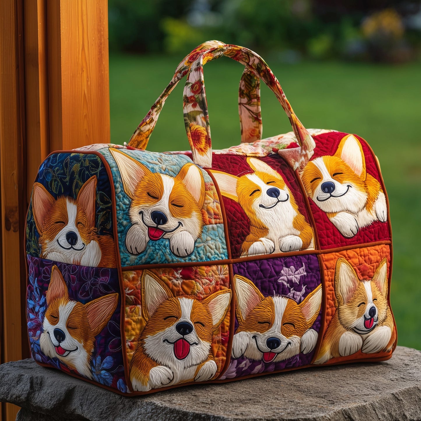 Adorable Corgi Quilted Duffle Bag GFTOTP10832