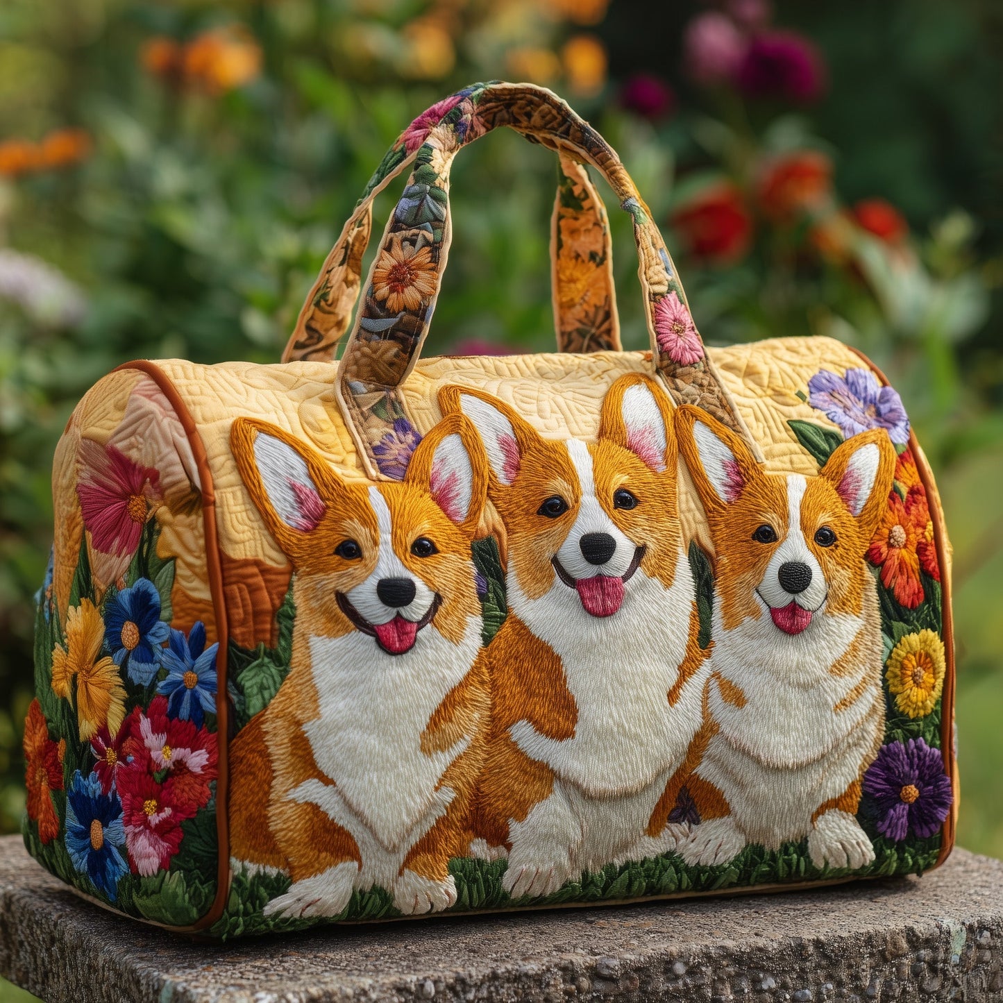 Adorable Corgi Quilted Duffle Bag GFTOTP10835