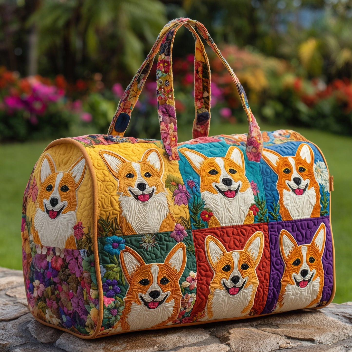 Adorable Corgi Quilted Duffle Bag GFTOTP10838