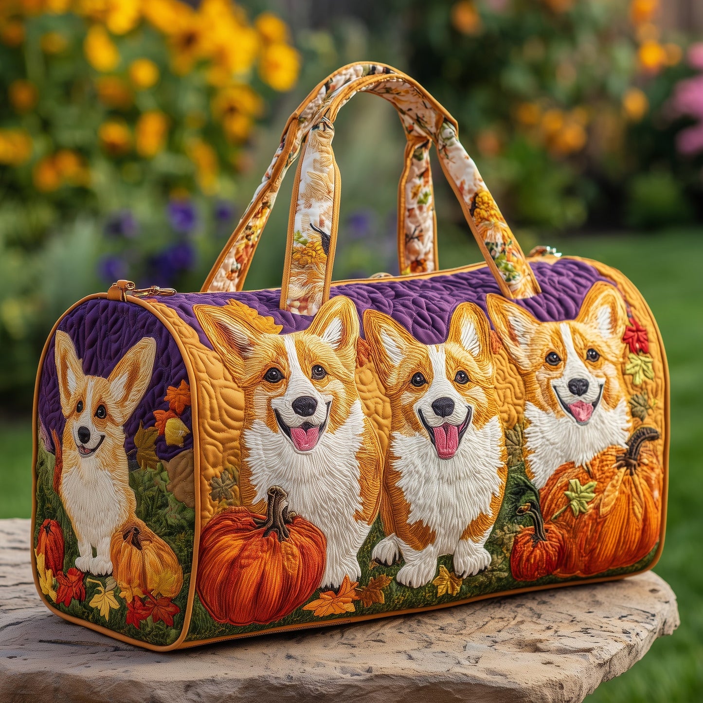 Adorable Corgi Quilted Duffle Bag GFTOTP10841