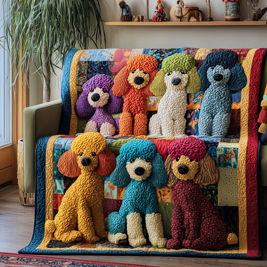 Whimsical Poodle Quilted Blanket GFTOTP10869