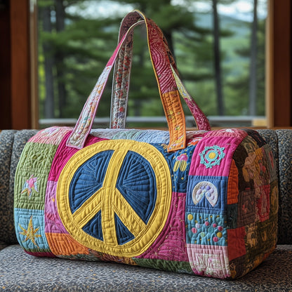 Peace Sign Quilted Duffle Bag GFTOTP10876