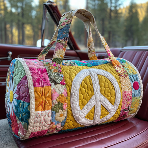 Peace Sign Quilted Duffle Bag GFTOTP10878