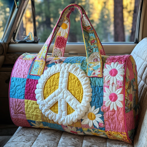 Peace Sign Quilted Duffle Bag GFTOTP10880