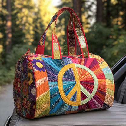 Peace Sign Quilted Duffle Bag GFTOTP10881