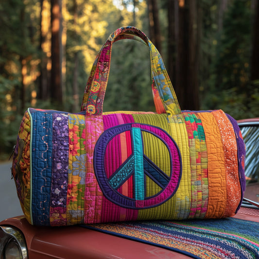 Peace Sign Quilted Duffle Bag GFTOTP10882