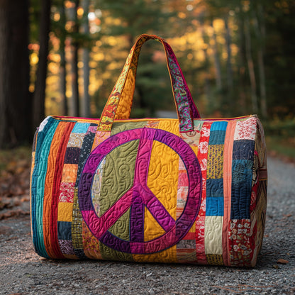 Peace Sign Quilted Duffle Bag GFTOTP10885