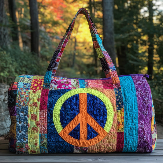 Peace Sign Quilted Duffle Bag GFTOTP10886