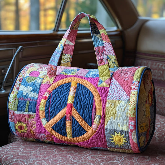 Peace Sign Quilted Duffle Bag GFTOTP10888
