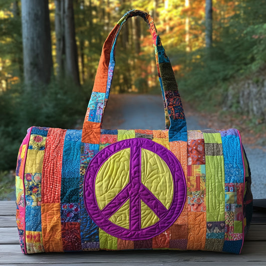 Peace Sign Quilted Duffle Bag GFTOTP10889