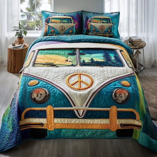 Hippie Van 3-Piece Quilted Bedding Set GFTOTP10894