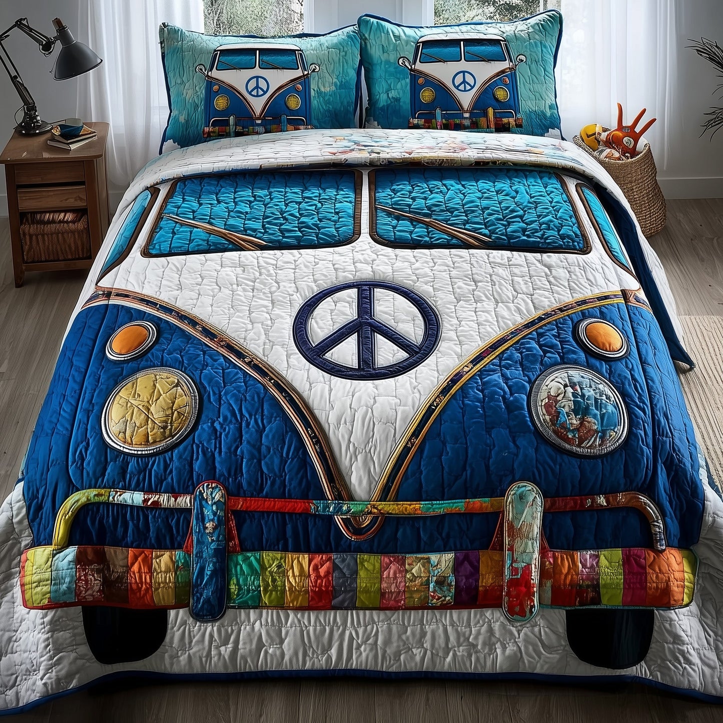 Hippie Van 3-Piece Quilted Bedding Set GFTOTP10896