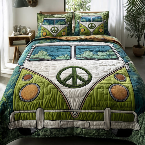 Hippie Van 3-Piece Quilted Bedding Set GFTOTP10904