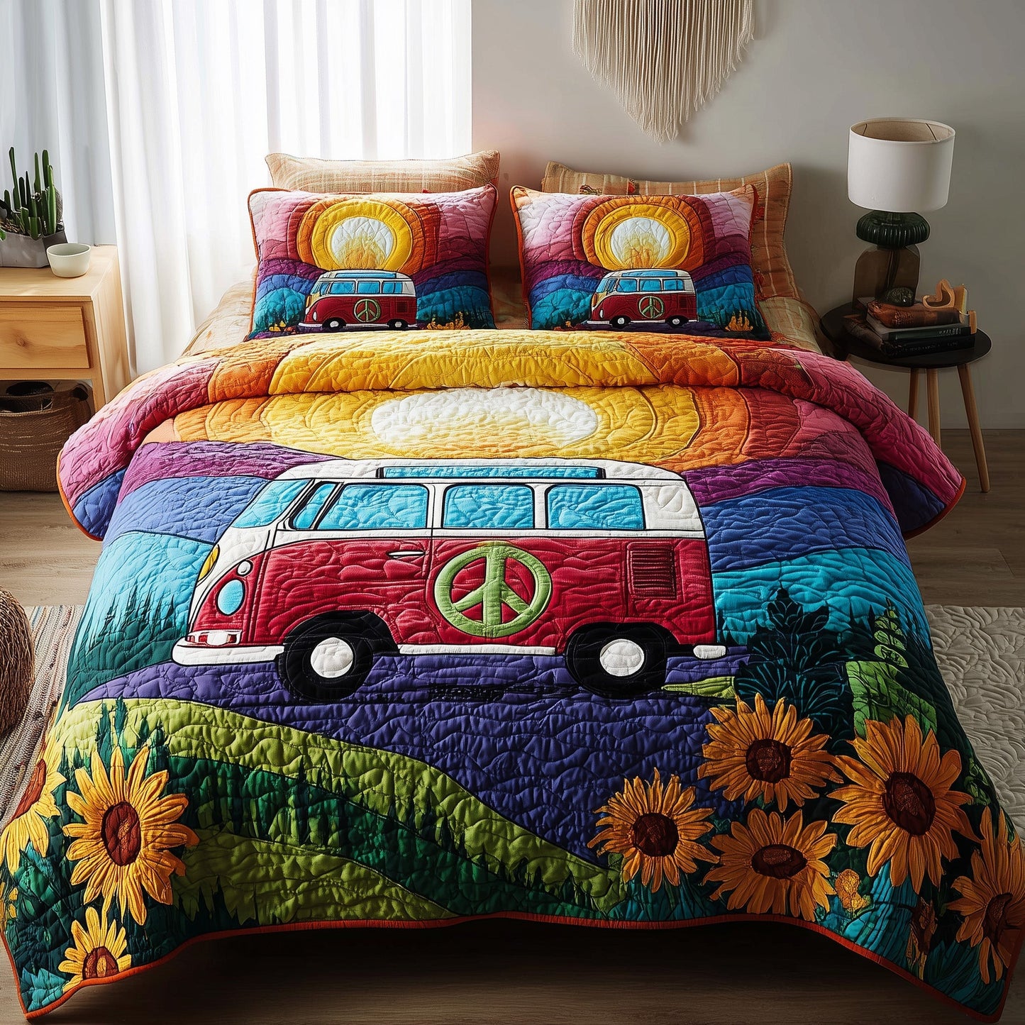 Hippie Van 3-Piece Quilted Bedding Set GFTOTP10910