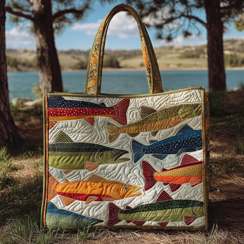 Lakeside Trout Fish Quilted Tote Bag GFTOTP10915