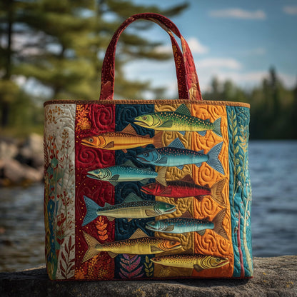 Lakeside Trout Fish Quilted Tote Bag GFTOTP10916