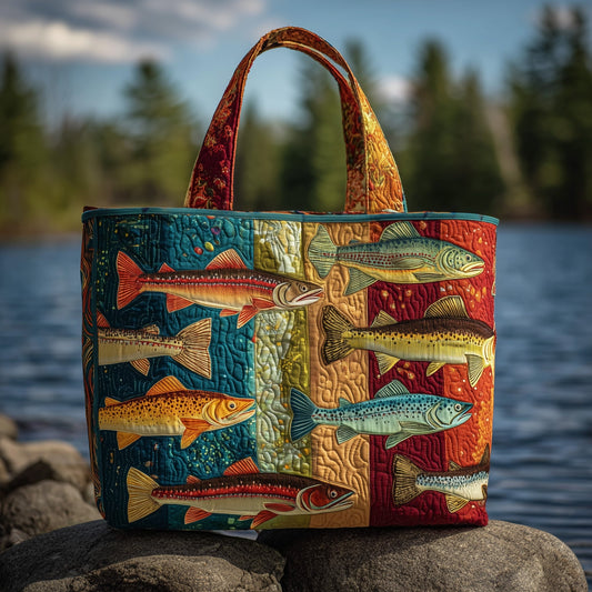 Lakeside Trout Fish Quilted Tote Bag GFTOTP10917