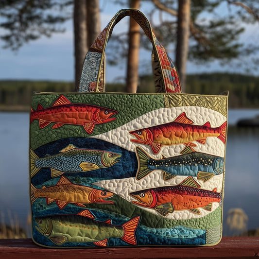 Lakeside Trout Fish Quilted Tote Bag GFTOTP10918