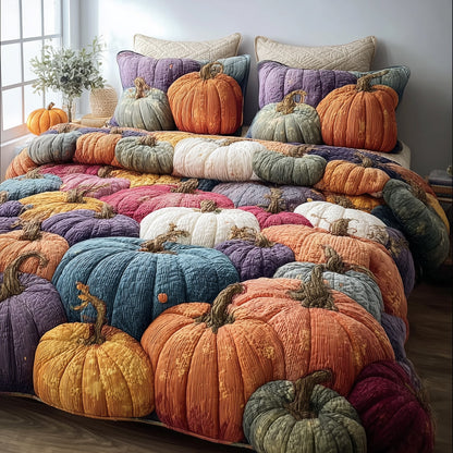 Cozy Pumpkin Patch 3-Piece Quilted Bedding Set GFTOTP10925