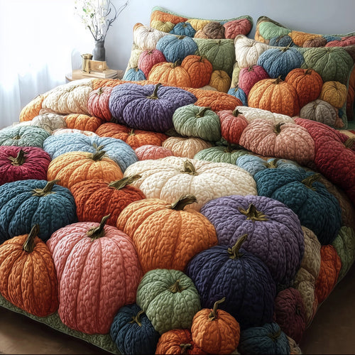 Cozy Pumpkin Patch 3-Piece Quilted Bedding Set GFTOTP10926