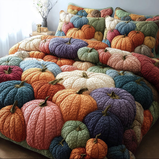 Cozy Pumpkin Patch 3-Piece Quilted Bedding Set GFTOTP10926